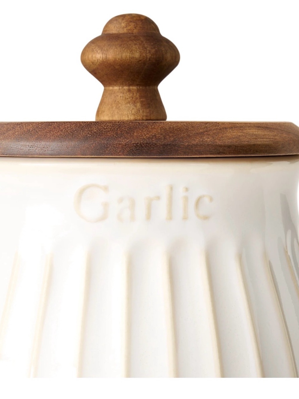 Pioneer Woman Colette Stoneware Garlic Keeper, White - Picture 2 of 4